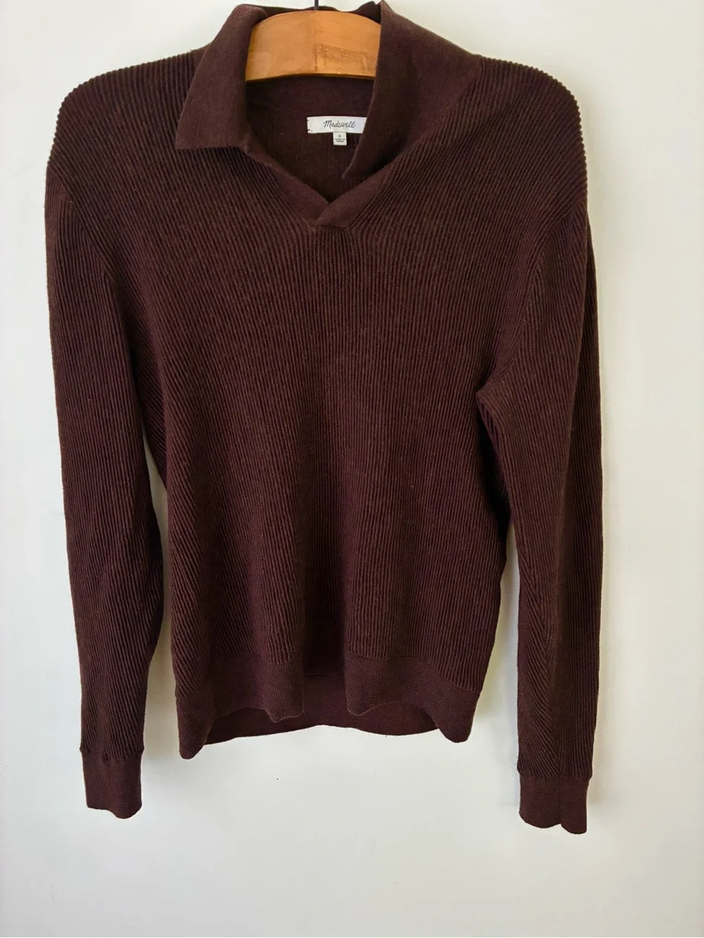 Madewell Sweater Men’s Small Johnny-Collar Sweater Polo Shirt in Merino Wool